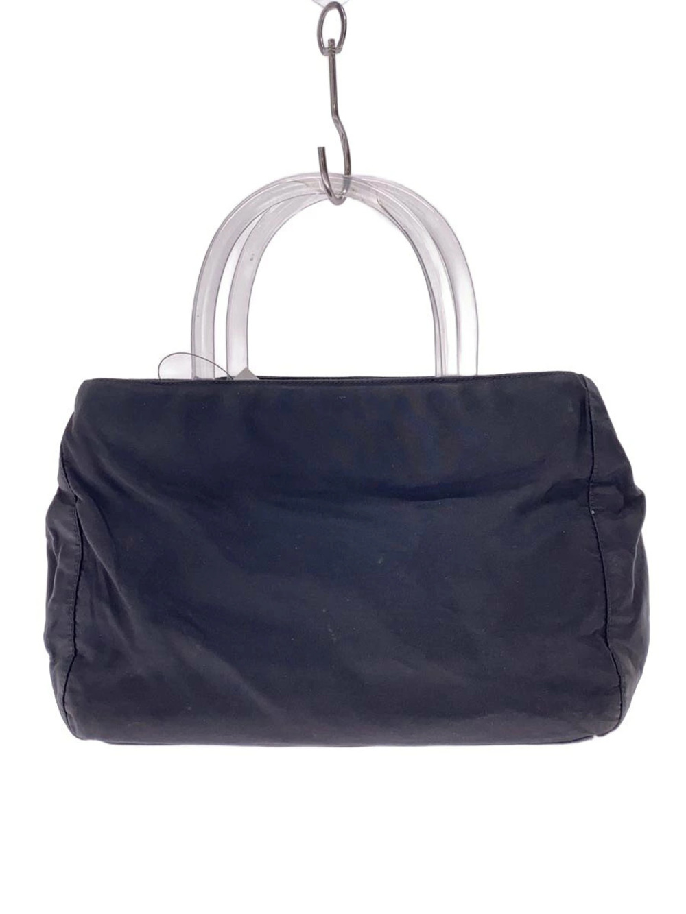 Prada black handbag clear acrylic lucite top handles
